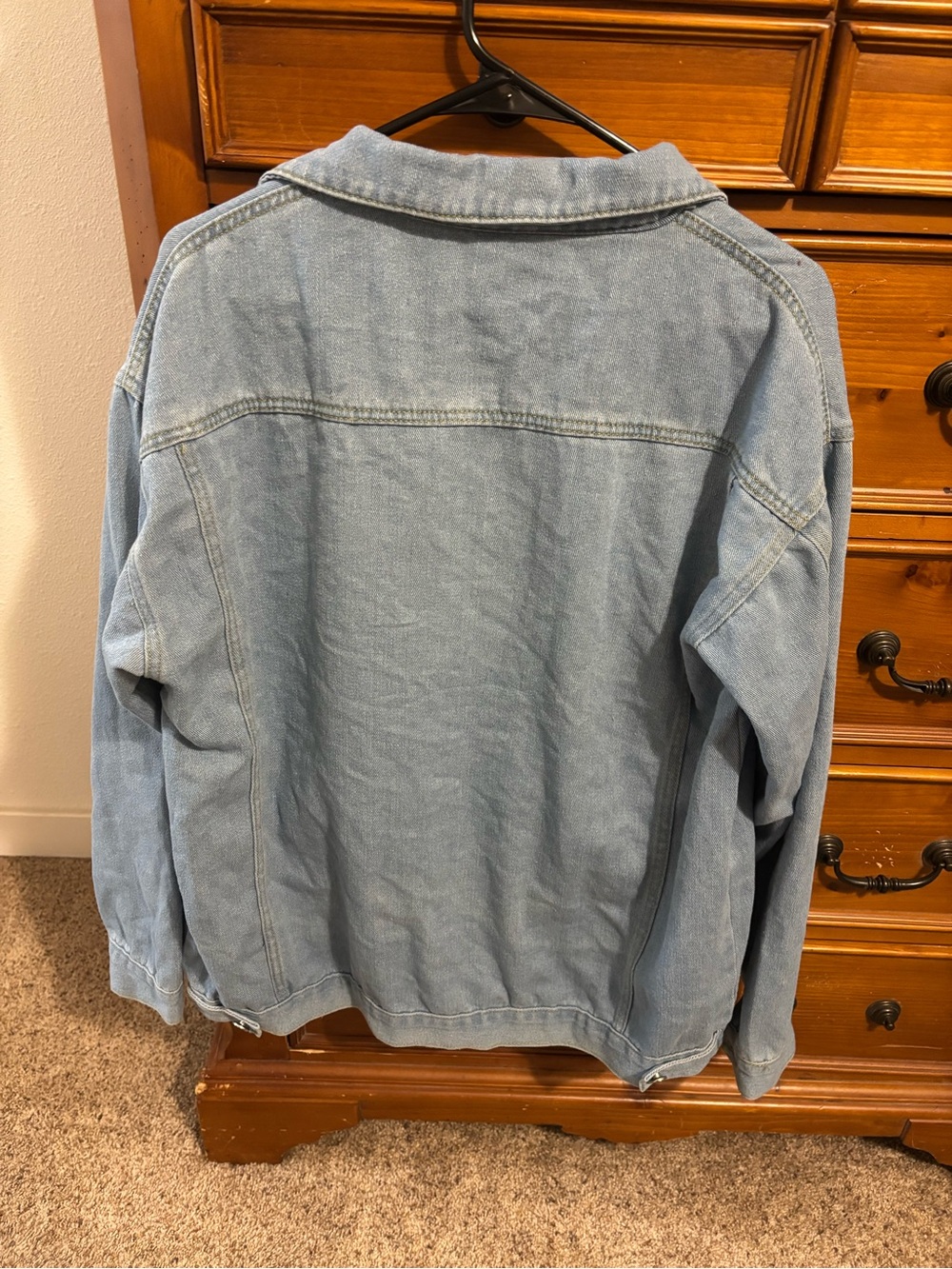 Light Blue Denim Jean Jacket - Women's Casual Jacket - Picture 4 of 5